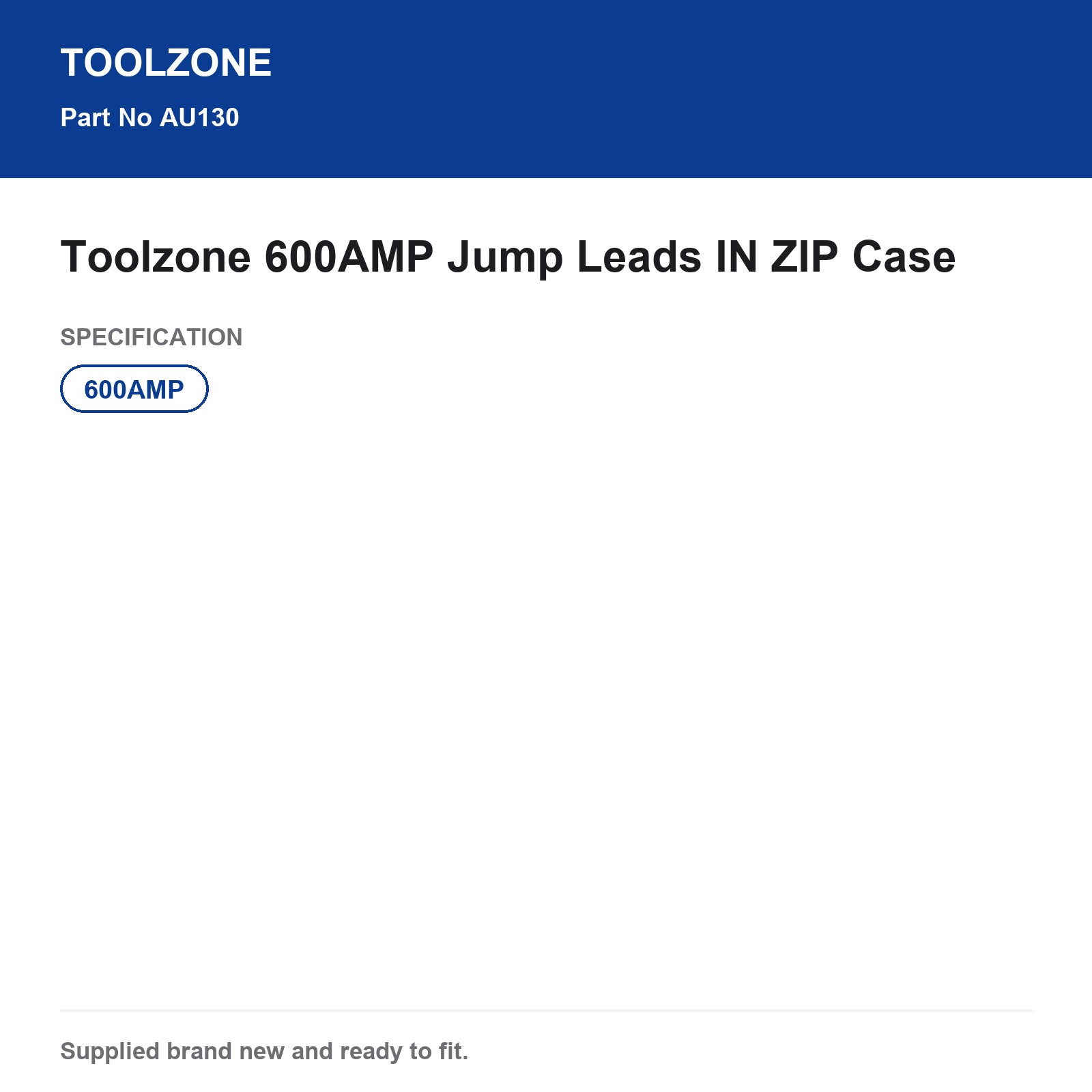 Toolzone 600AMP Booster Cables Jump Leads IN ZIP Case - Image 5