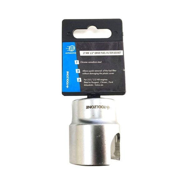 Toolzone 27mm Diesel Fuel Filter Housing Removal Socket Wrench Tool