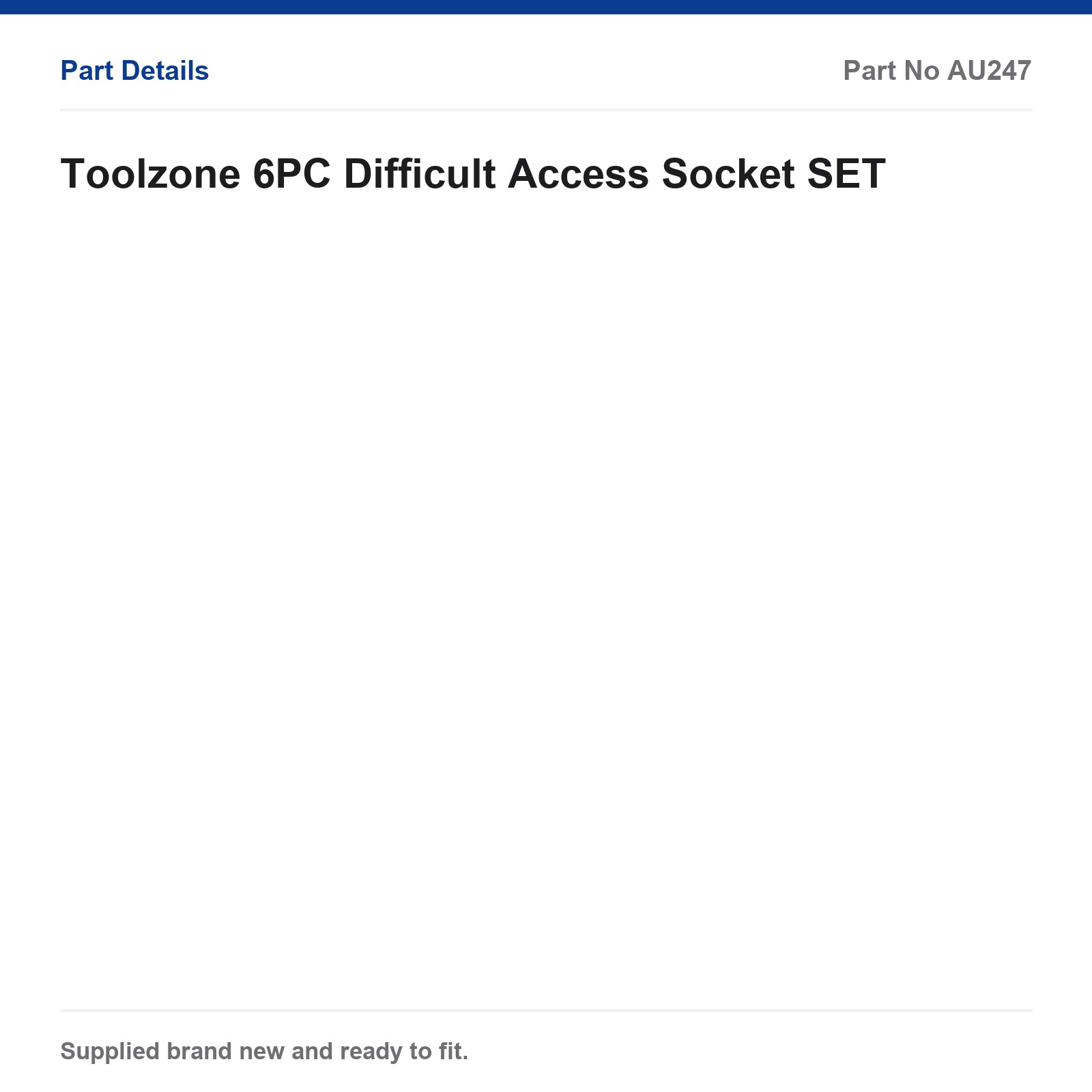 Toolzone Socket Set 6PC Difficult Access AU385 - Image 3