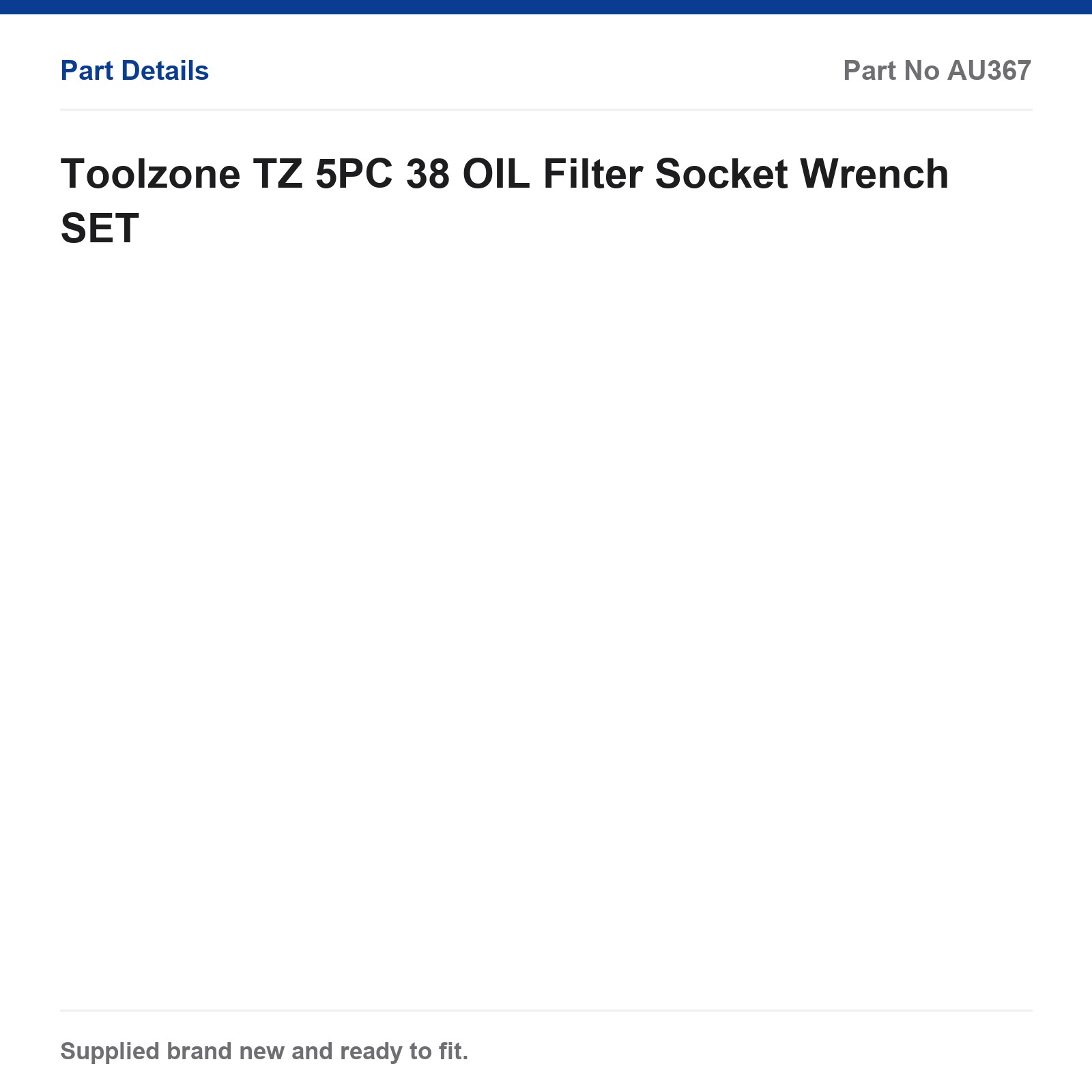 Toolzone 5PC 3/8 Oil Filter Socket Wrench Set - Image 5