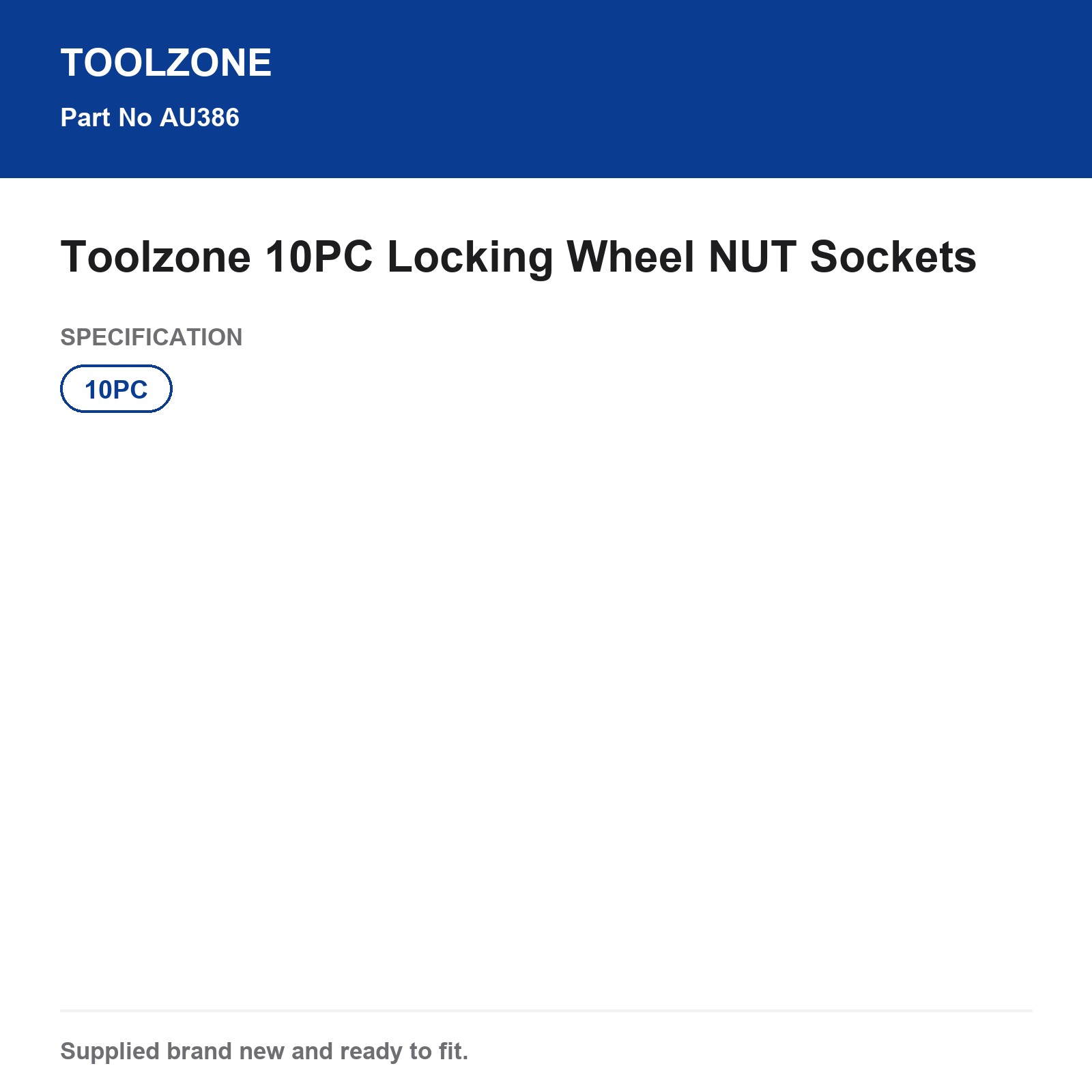 Toolzone 10PC Locking Wheel Nut Sockets Set AU386 - Image 4