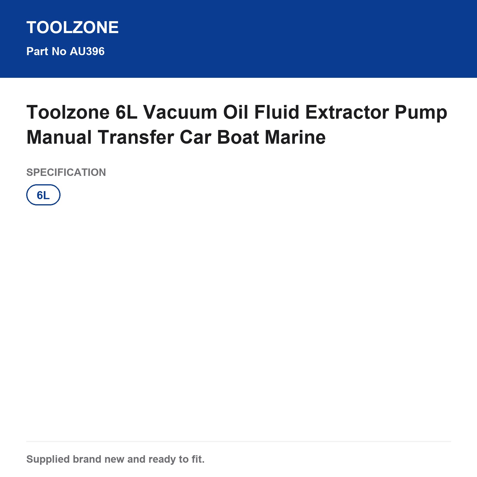 Toolzone 6L Manual Vacuum Fluid Extractor Pump Car Boat Marine - Image 3