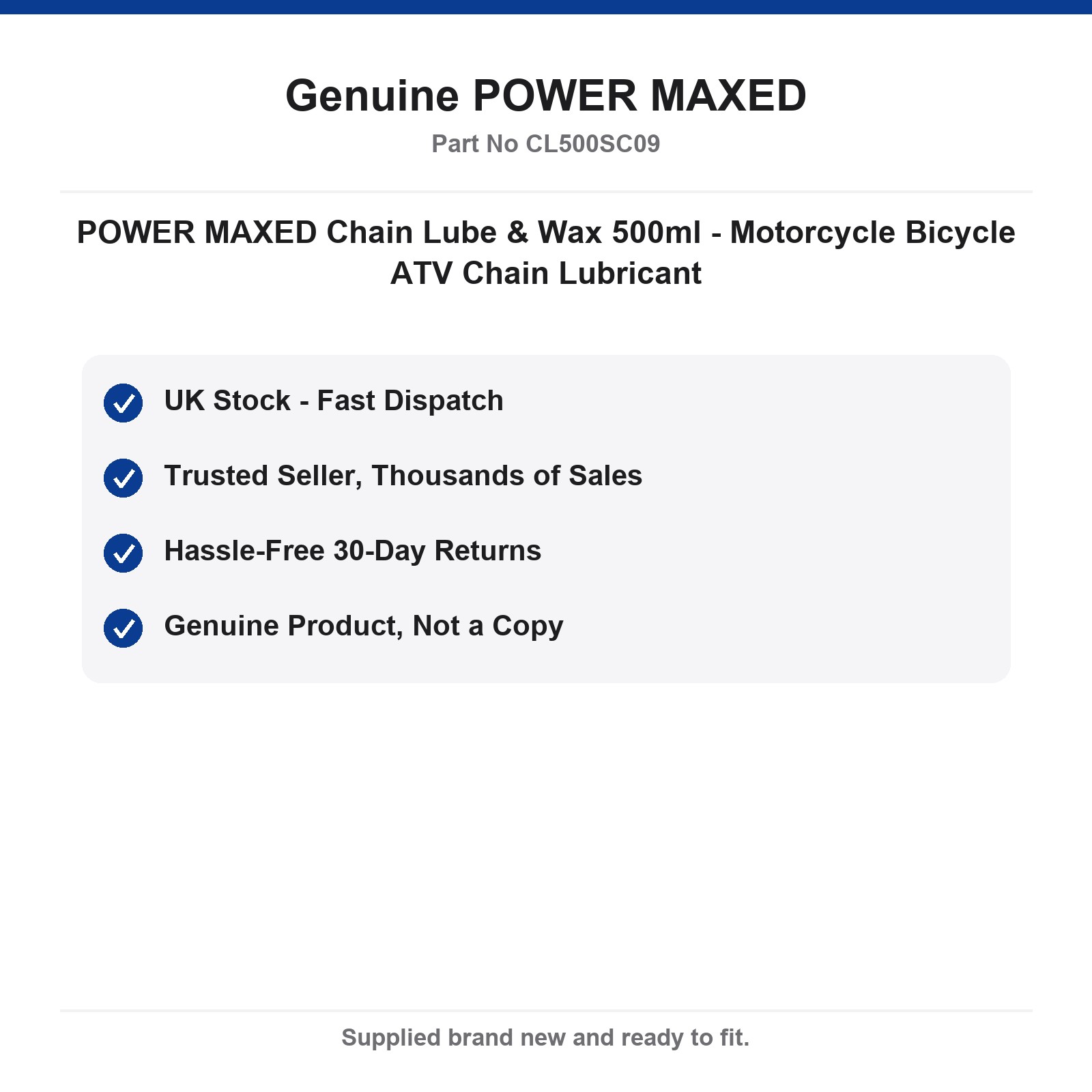 POWER MAXED Motorcycle Bicycle ATV Chain Lube & Wax 500ml - Image 4