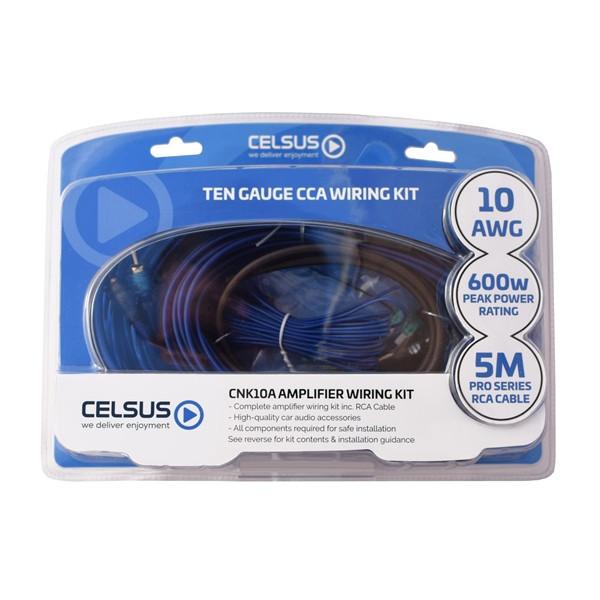 CELSUS 10 AWG CCA Car Amplifier Wiring Kit Power Ground Wires