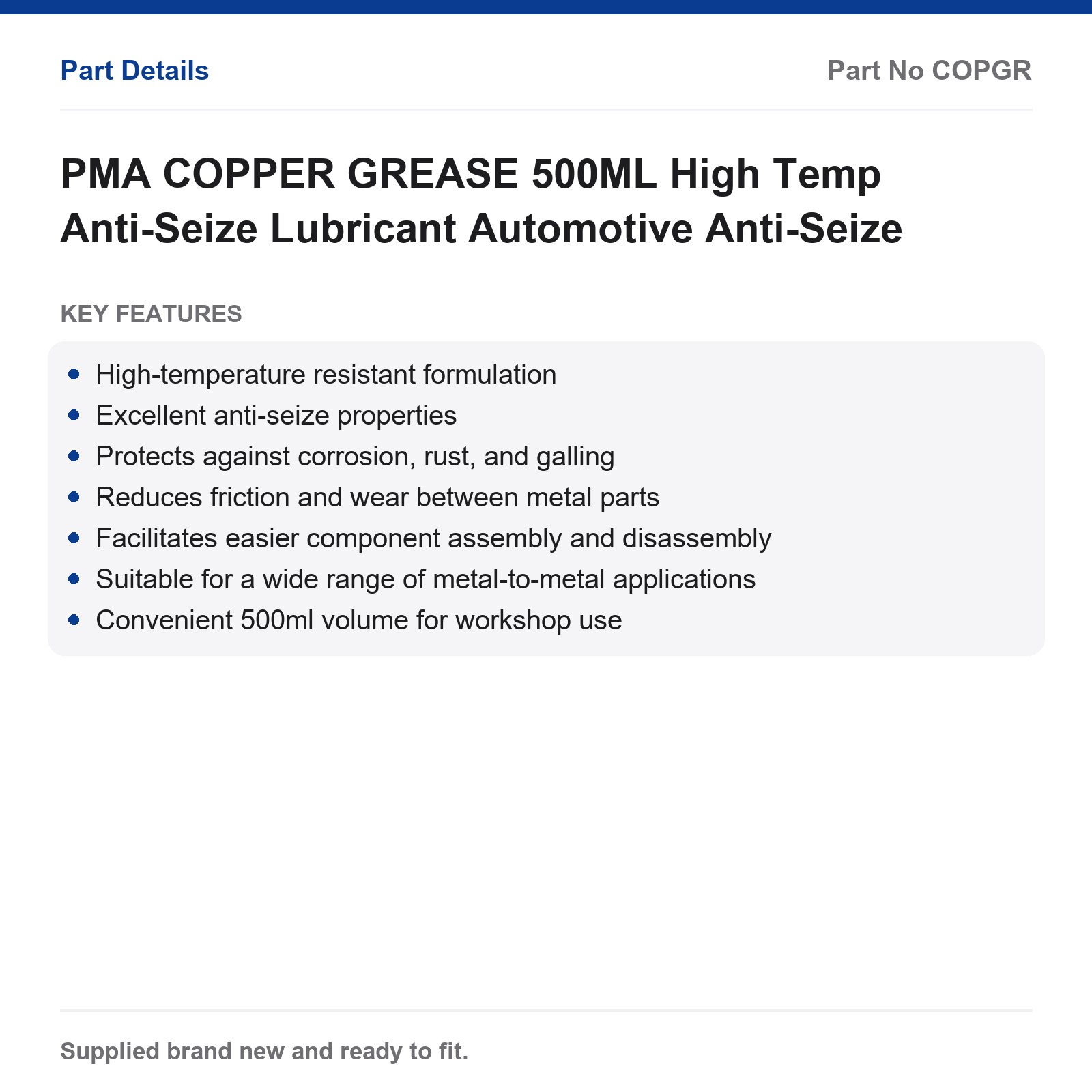 PMA COPPER GREASE 500ML High Temp Anti-Seize Lubricant Automotive - Image 3