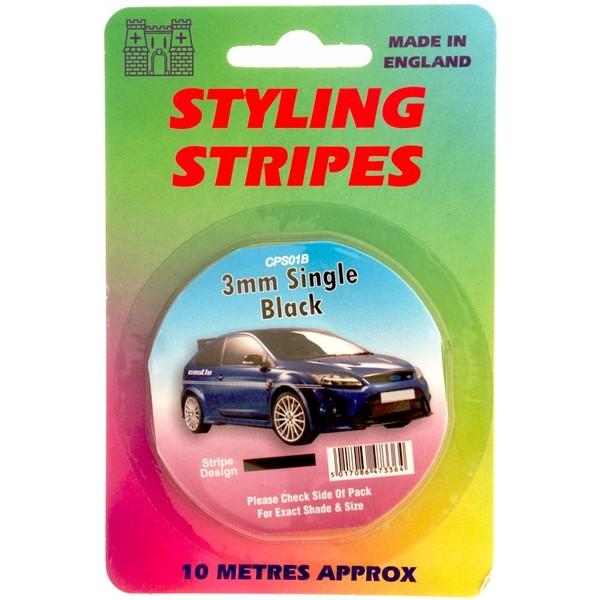 Pinstripe Tape Black 3mm Single Stripe 10m Car Van Styling Trim Vinyl