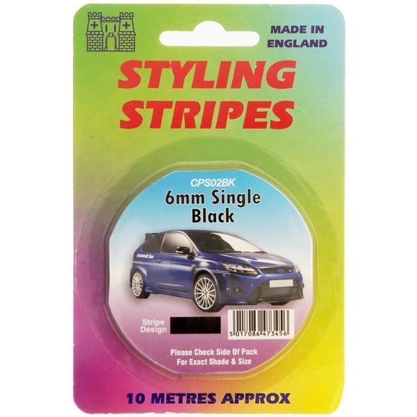 Black Car Pinstripe Tape 6mm x 10m Single Stripe Auto Graphic Decal Trim