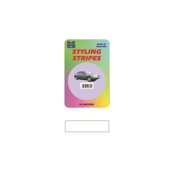 White 6mm Car Pinstripe Tape 10m Single Stripe Decal CASTLE PROMOTIONS