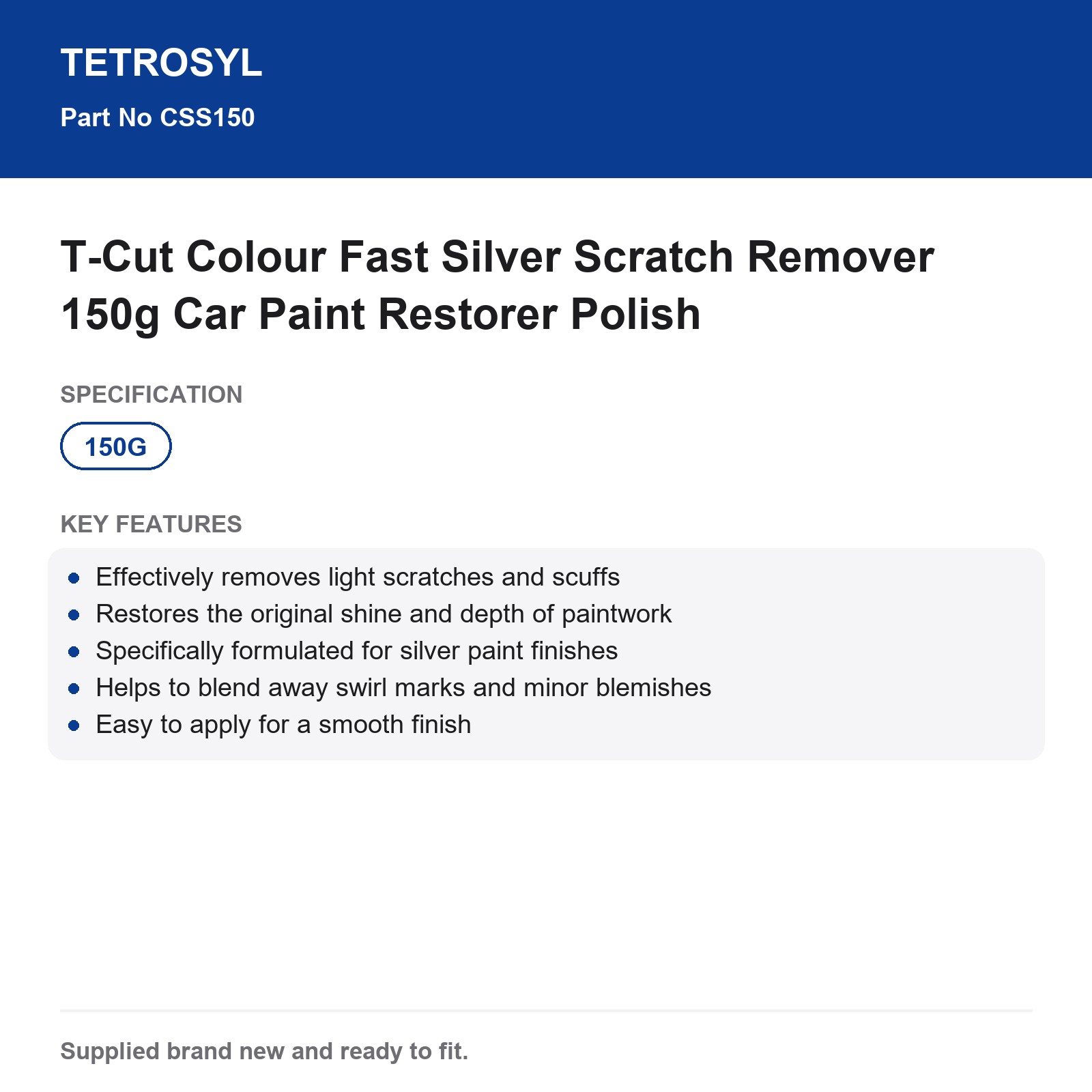 T-Cut Colour Fast Silver Scratch Remover 150g Car Paint Restorer Polish - Image 3