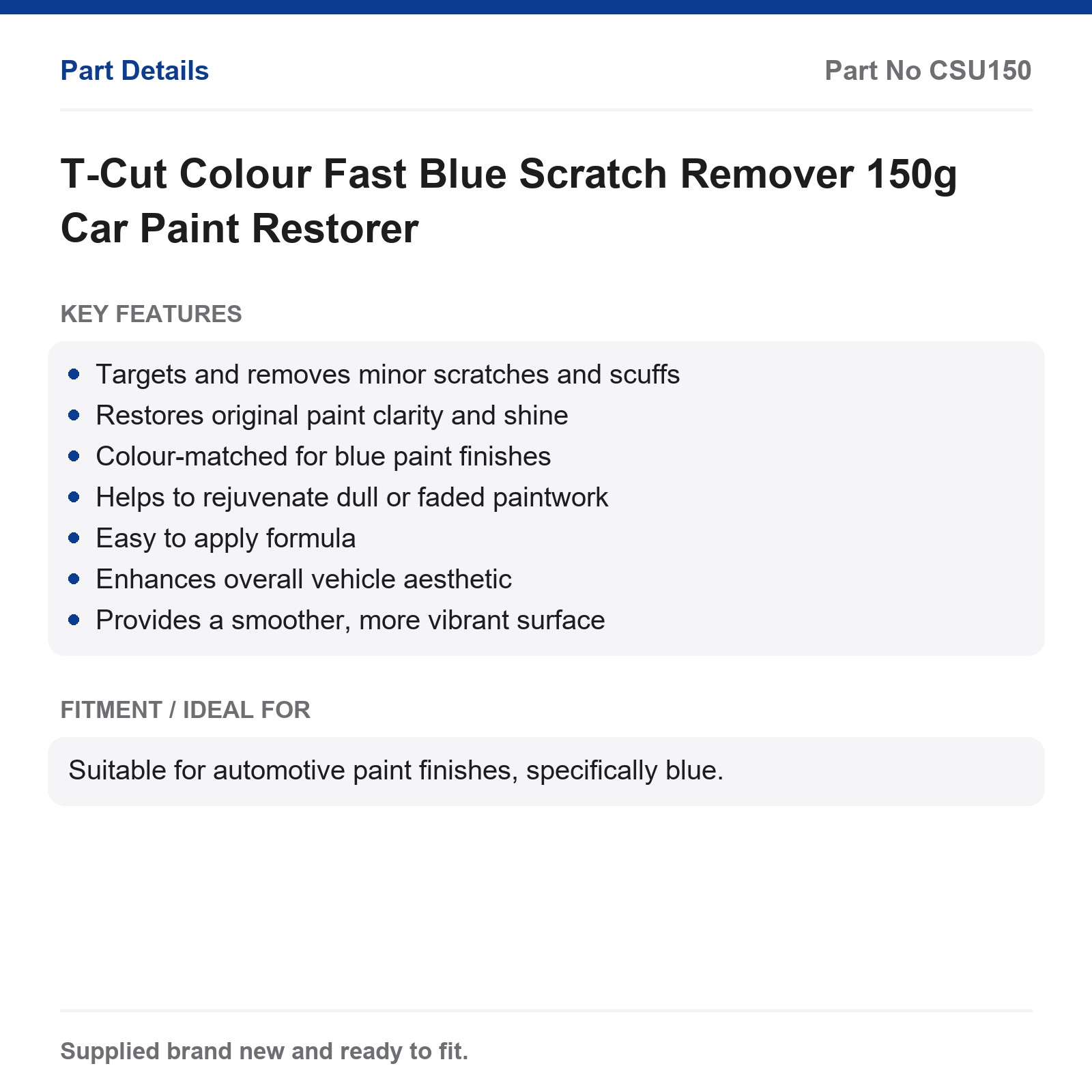 T-Cut Colour Fast Blue Scratch Remover 150g Car Paint Restorer - Image 2