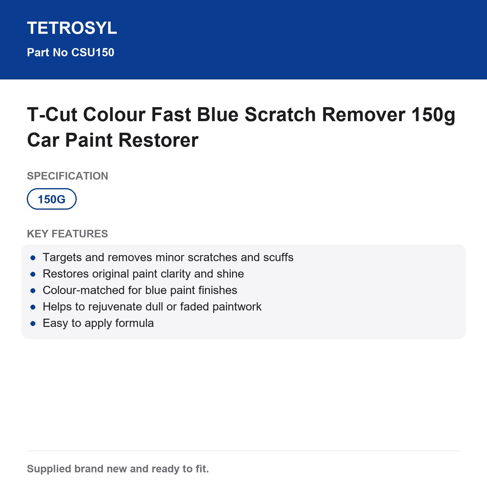 T-Cut Colour Fast Blue Scratch Remover 150g Car Paint Restorer - Image 3