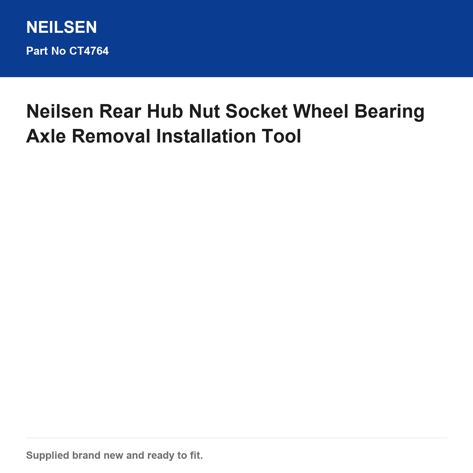 Neilsen Rear Hub Nut Socket Wheel Bearing Axle Removal Installation Tool - Image 3