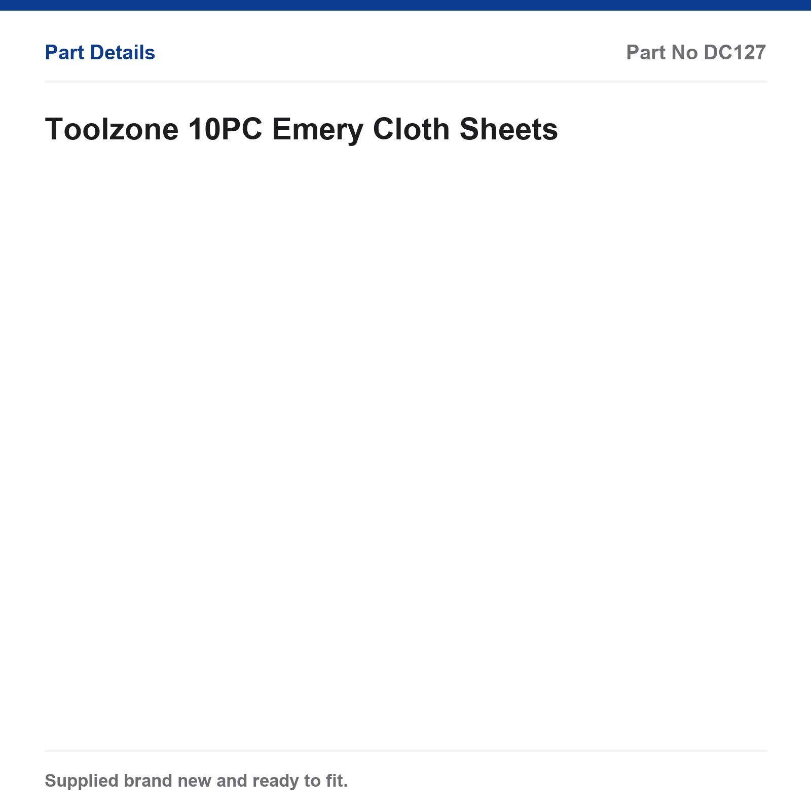 Emery Cloth Sheets Toolzone 10PC Abrasive DC127 - Image 3