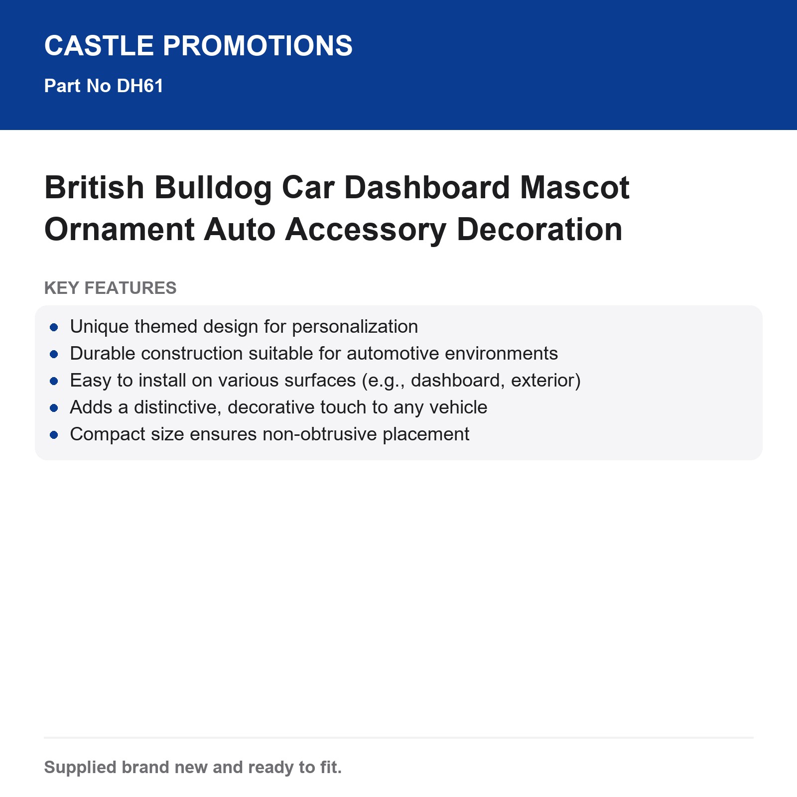 British Bulldog Car Dashboard Mascot Ornament Auto Accessory Decoration - Image 3