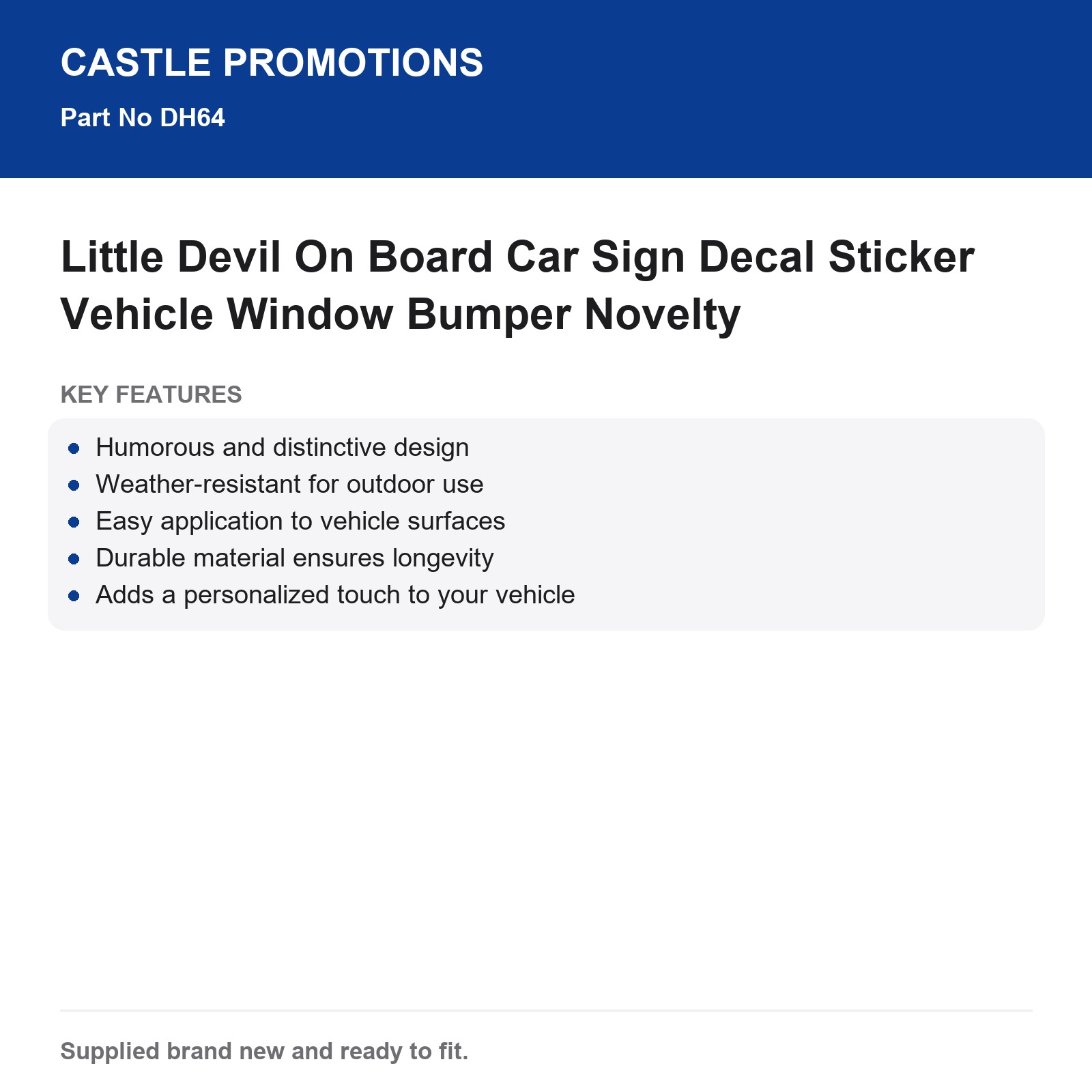 Little Devil On Board Car Sign Decal Sticker Vehicle Window Bumper Novelty - Image 3