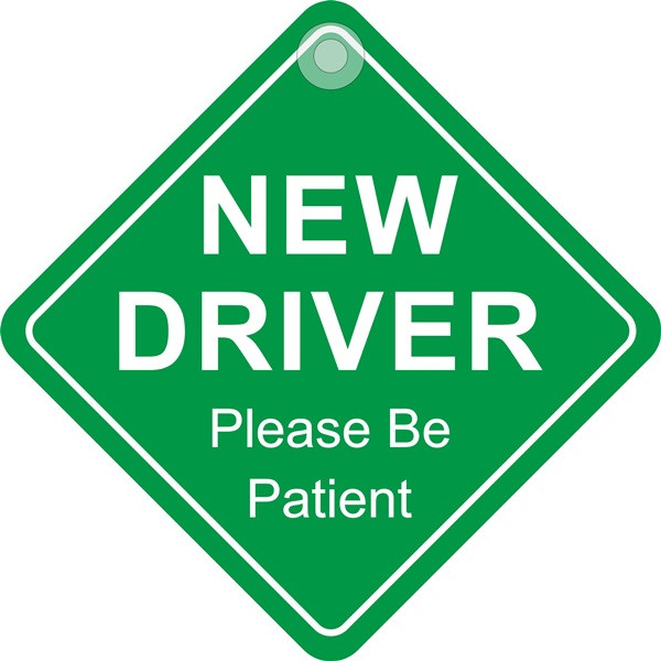 New Driver Please Be Patient Diamond Suction Cup Car Window Sign Learner - Image 2