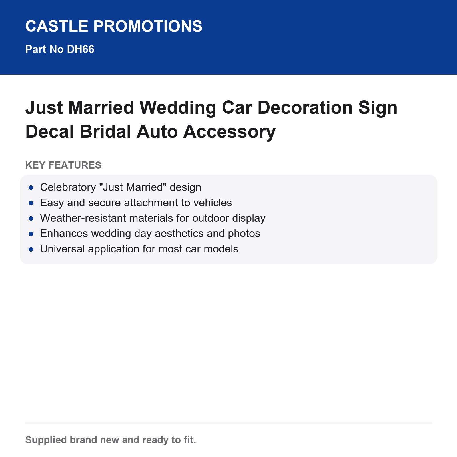 Just Married Wedding Car Sign Decal Decoration Bridal Auto Accessory - Image 3