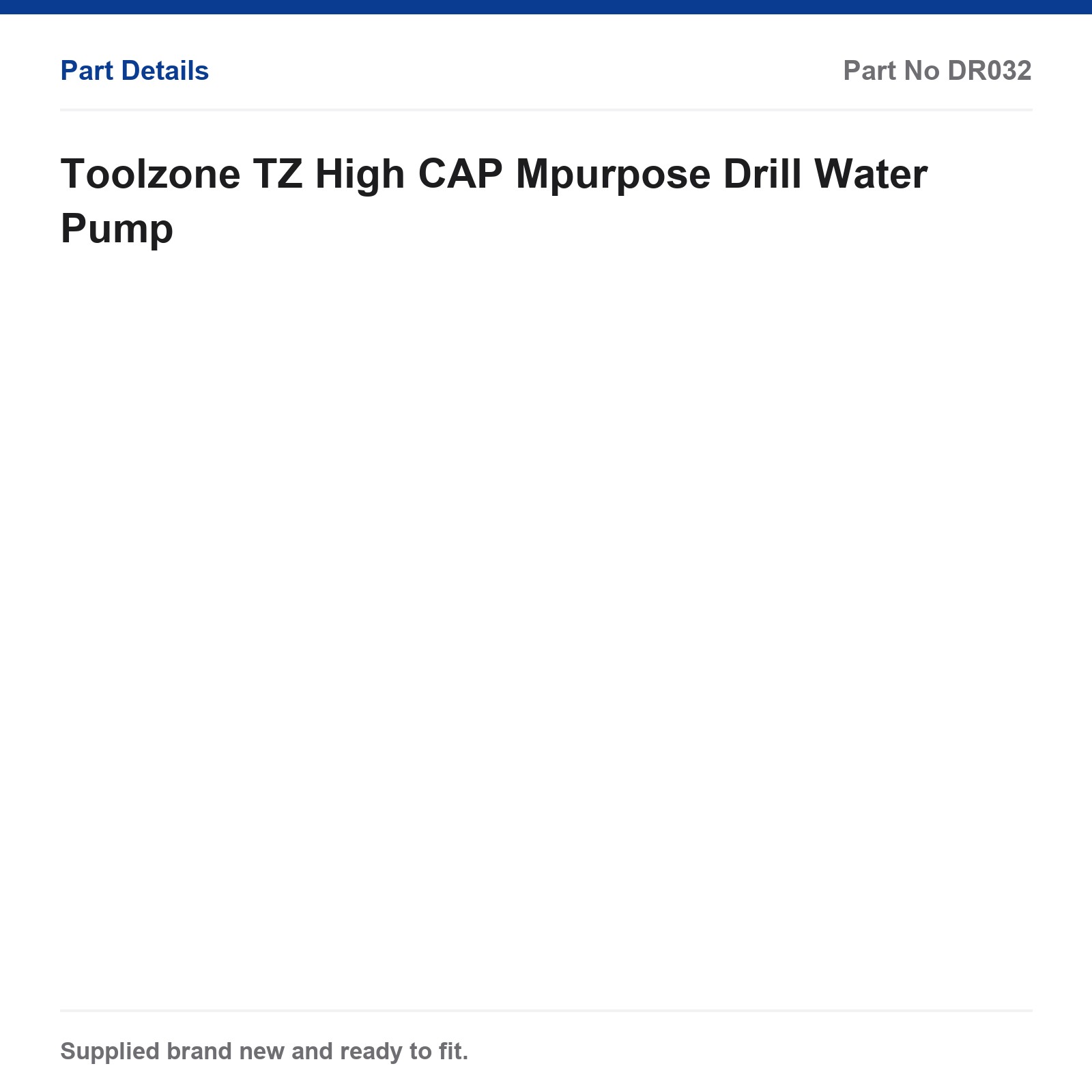 Toolzone TZ Drill Water Pump High Capacity Multipurpose DR032 - Image 4