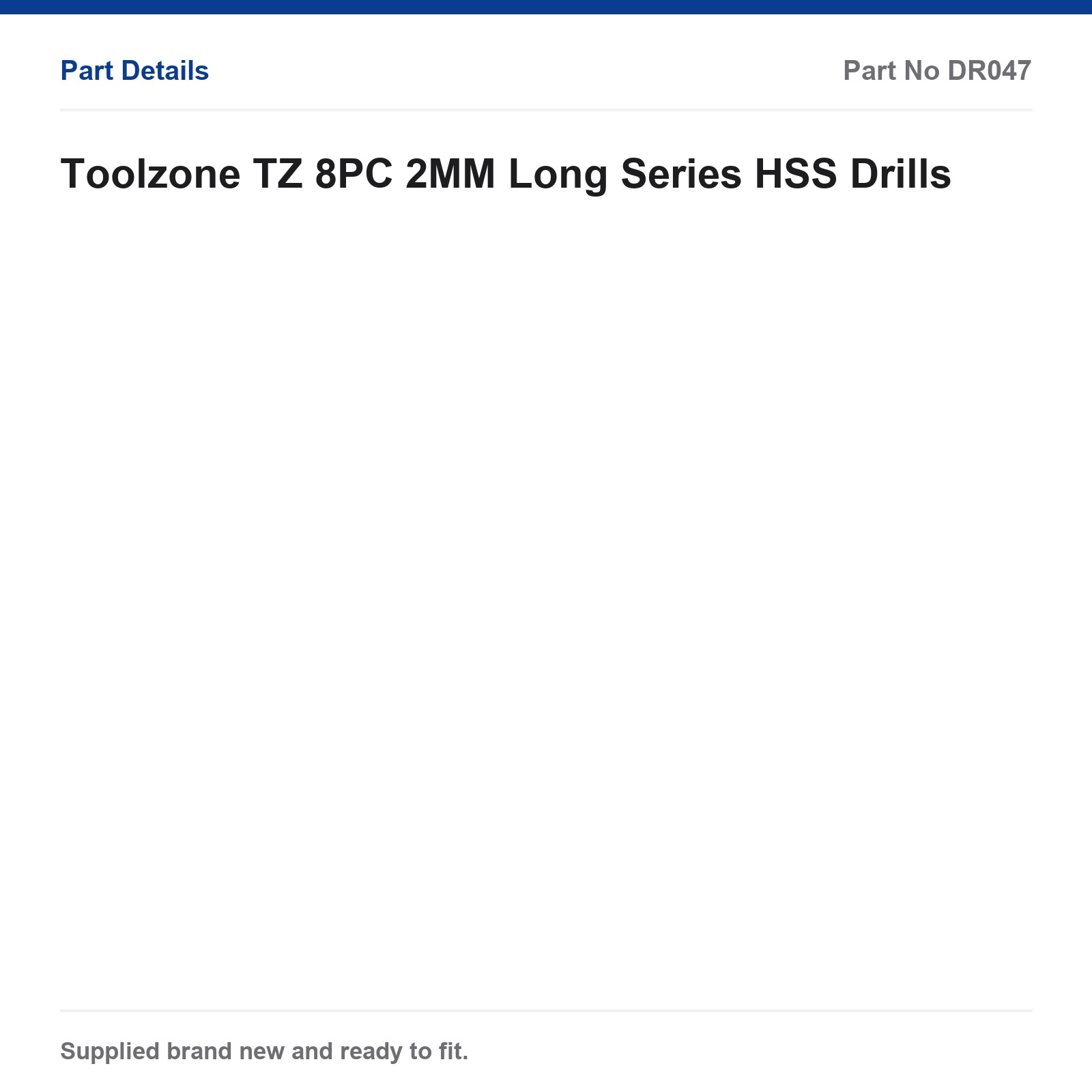 Toolzone 8PC 2mm Long Series HSS Drill Bit Set - Image 4
