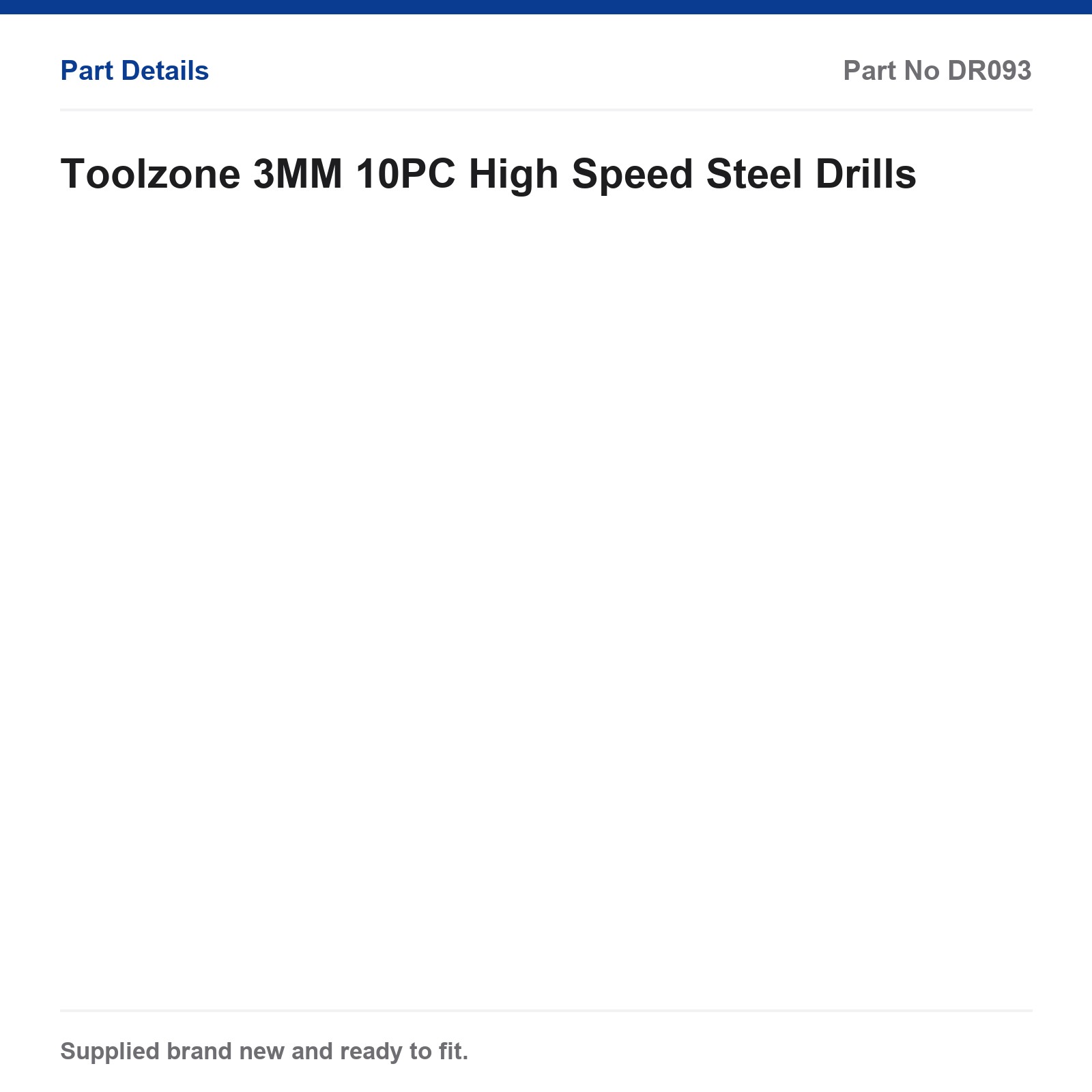 Toolzone HSS Drill Bit Set 3MM 10PC DR093 - Image 4
