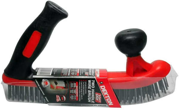 Dekton Two Handed Soft Grip Wire Brush Rust Paint Cleaning Tool DT85997