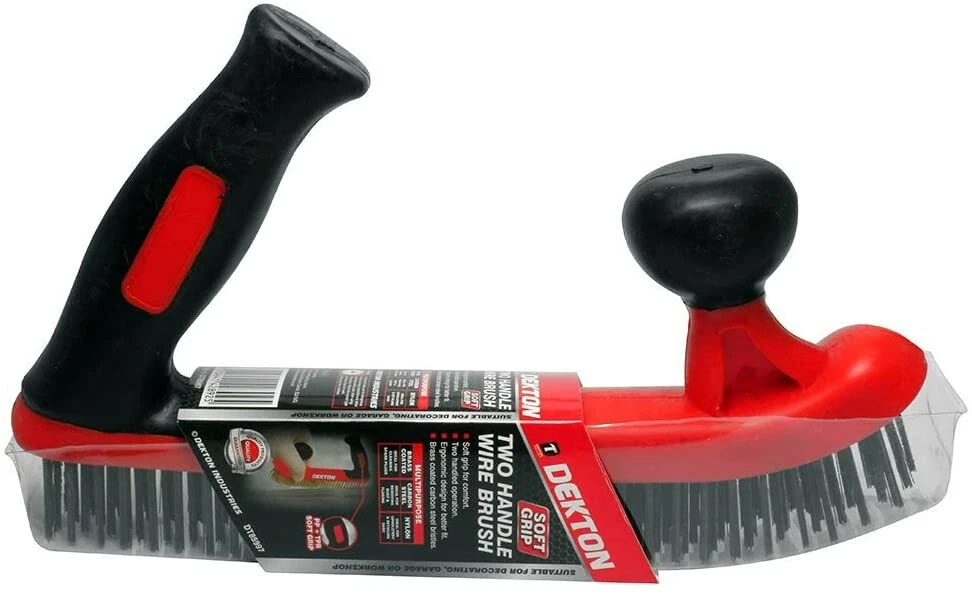 Dekton Two Handed Soft Grip Wire Brush Rust Paint Cleaning Tool DT85997