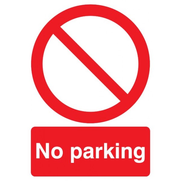 No Parking Sign Rigid Polypropylene 420x297mm A3 Durable Weatherproof