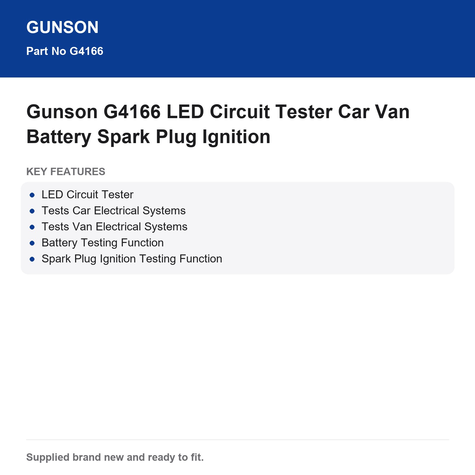 Gunson G4166 LED Circuit Tester Car Van Battery Spark Plug Ignition - Image 5