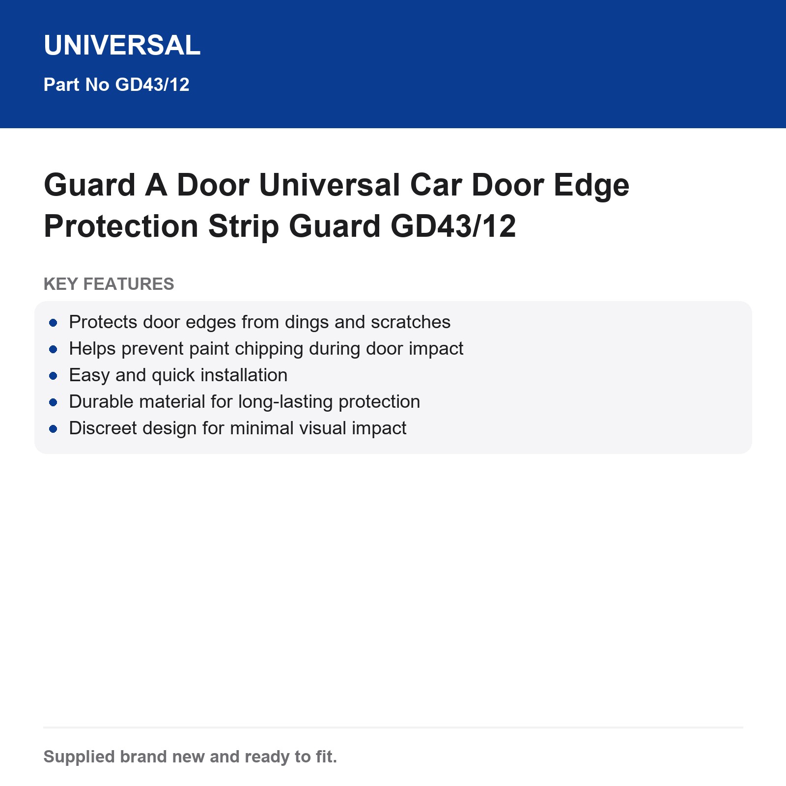 Guard A Door Universal Car Door Edge Protector Strip GD43/12 - Image 3