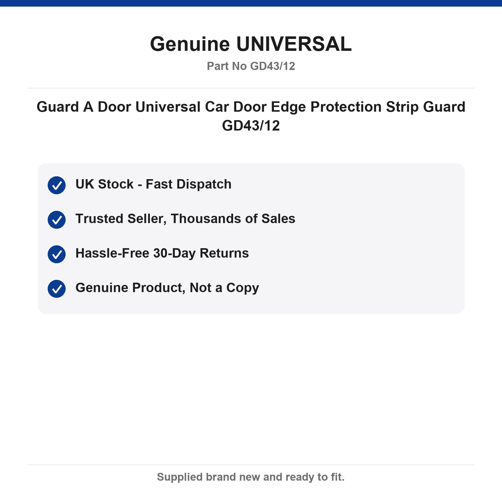 Guard A Door Universal Car Door Edge Protector Strip GD43/12 - Image 4