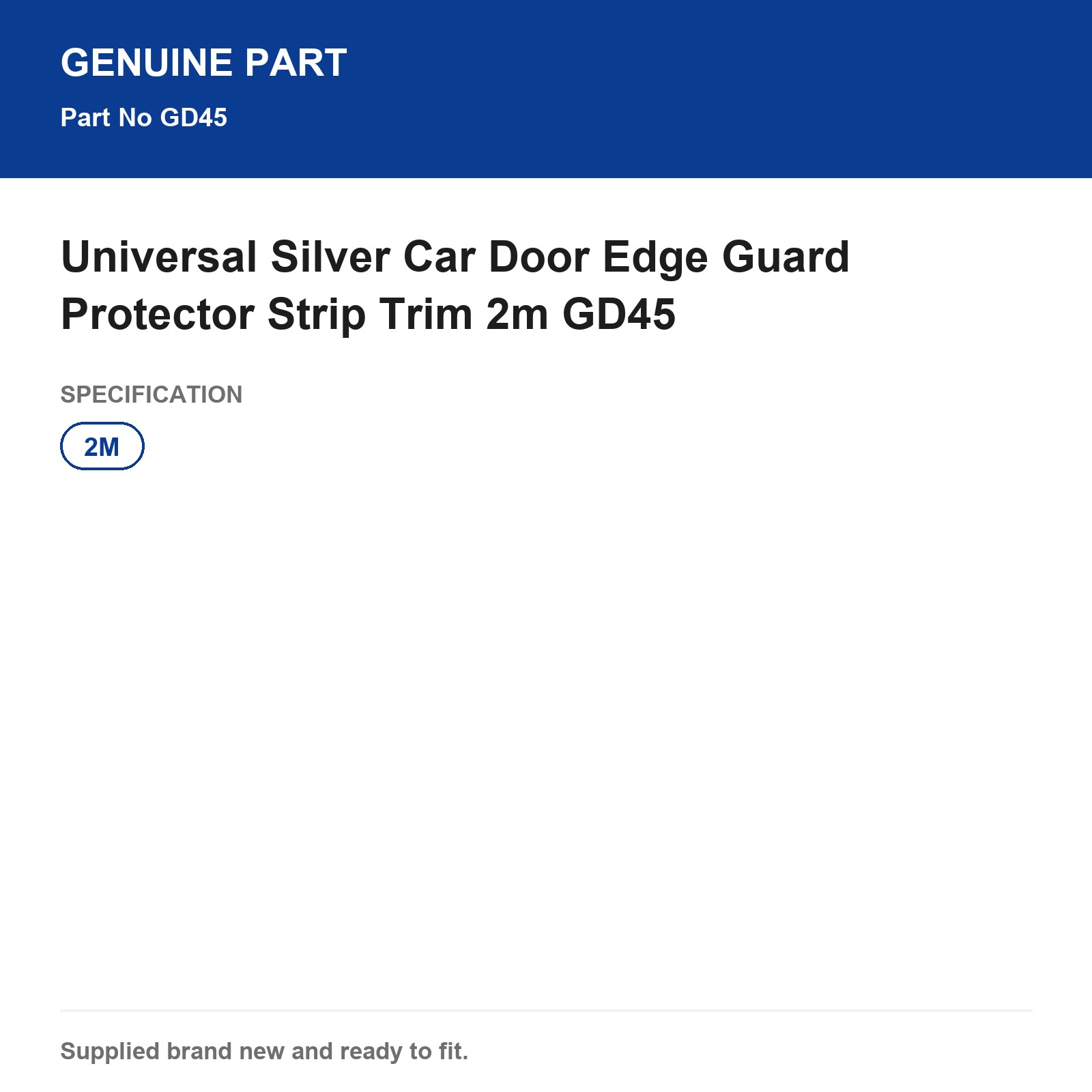 Universal Silver Car Door Edge Guard Protector Strip Trim 2m GD45 - Image 3