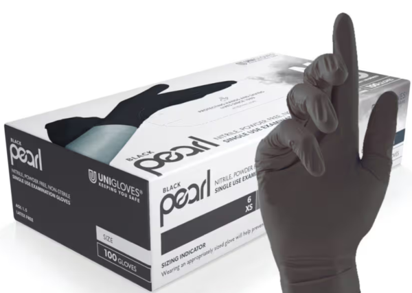 Pearl Bx100 Black Nitrile Gloves XL Disposable Mechanics Workshop