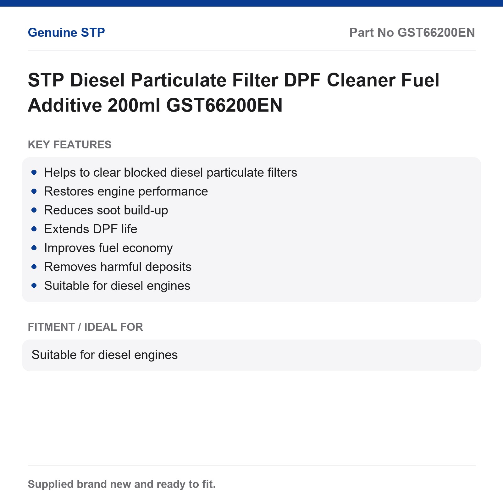 STP Diesel Particulate Filter DPF Cleaner Fuel Additive 200ml GST66200EN - Image 4