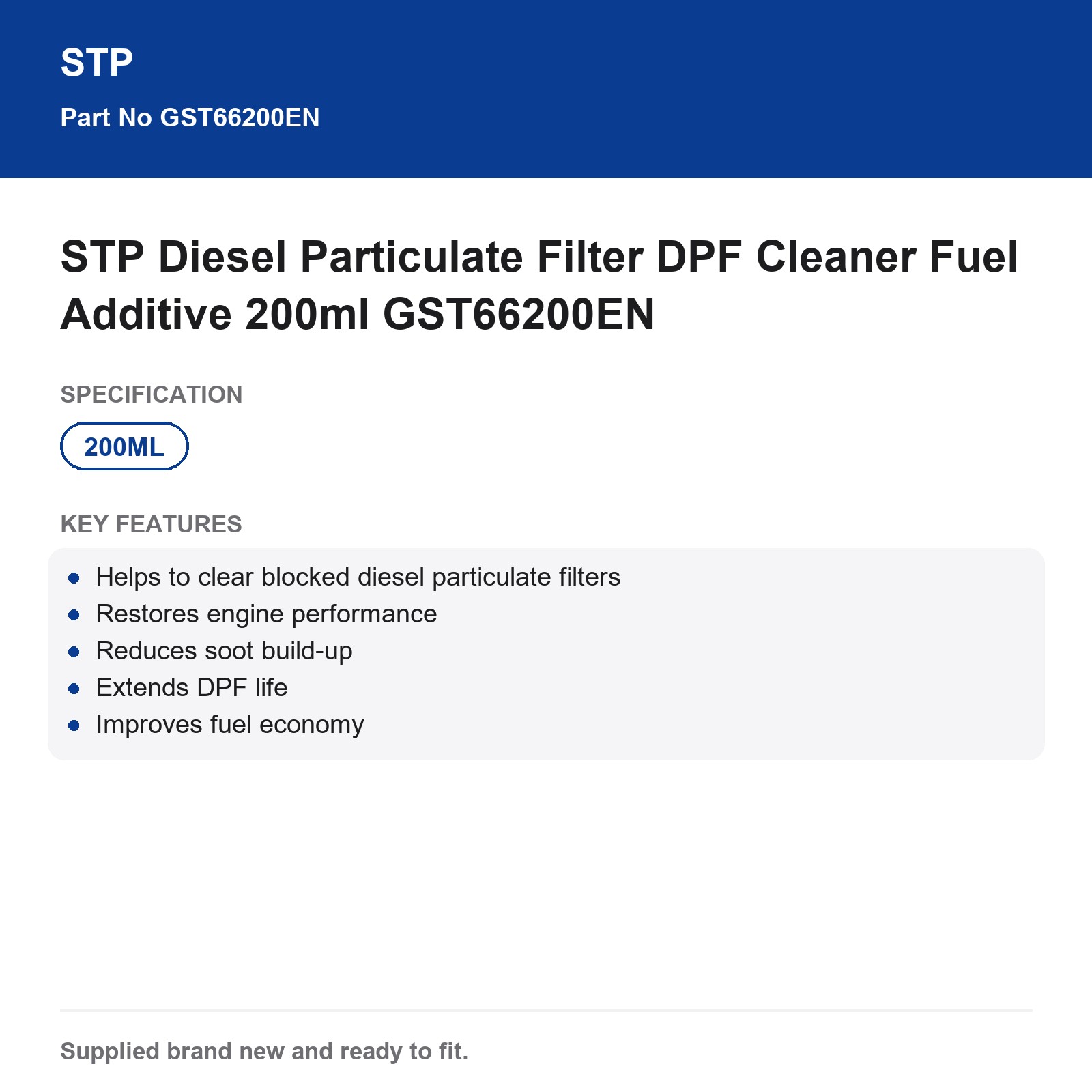 STP Diesel Particulate Filter DPF Cleaner Fuel Additive 200ml GST66200EN - Image 5