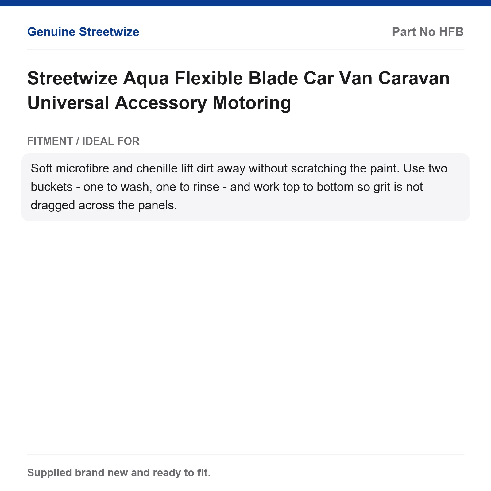 Streetwize Aqua Flexible Silicone Blade Car Van Caravan Drying Tool - Image 5