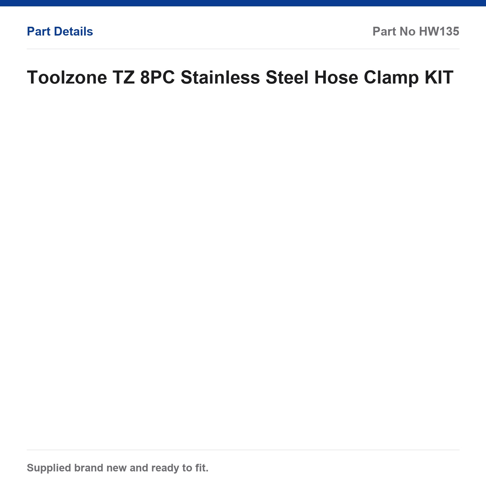 Stainless Steel Hose Clamp Kit 8PC Toolzone HW135 - Image 4