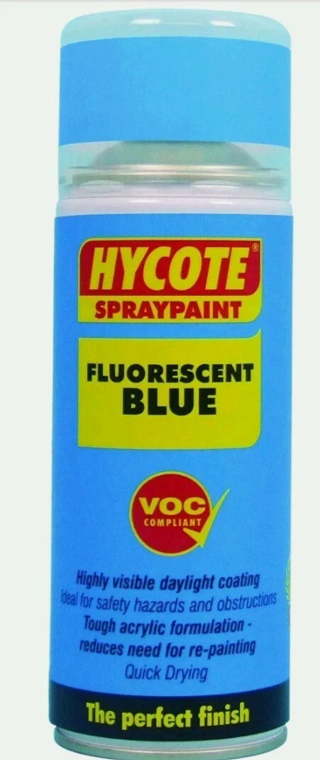 Fluorescent Blue Spray Paint Aerosol High Visibility Auto General Purpose
