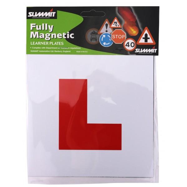 Magnetic L Plates Learner Driver Car Sign Kit SUMMIT Fully Removable Pair
