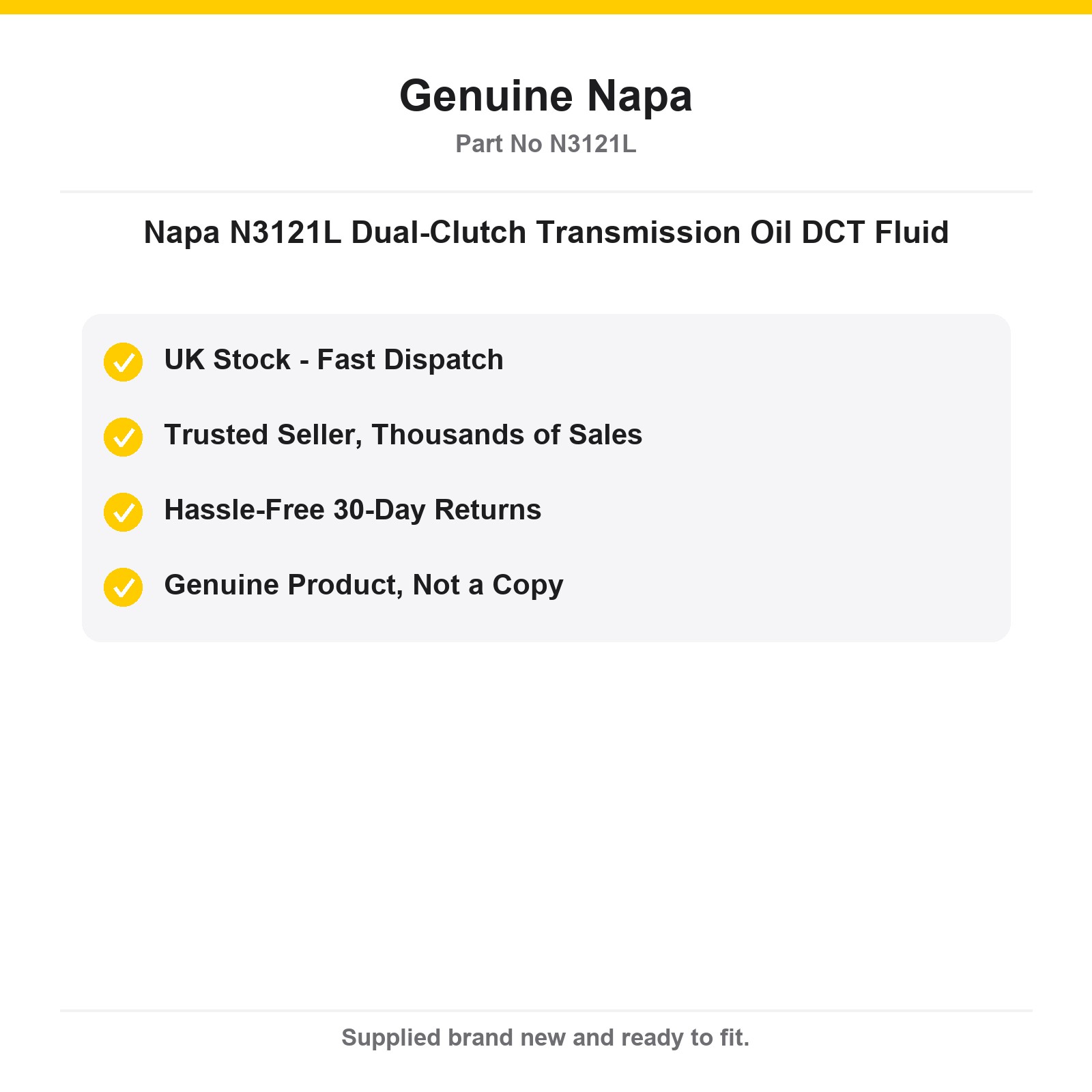 Napa N3121L DCT Fluid Synthetic Dual-Clutch Transmission - Image 4