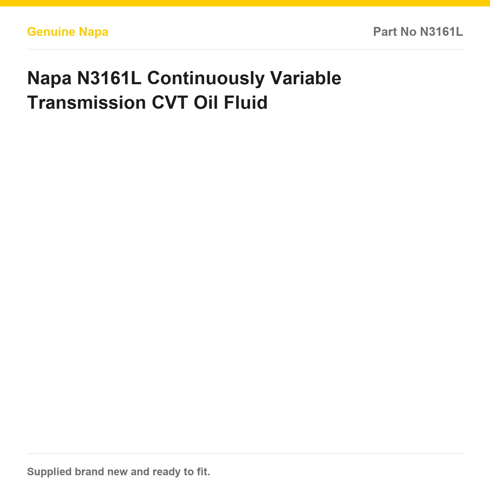 Napa N3161L CVT Transmission Fluid - Image 2