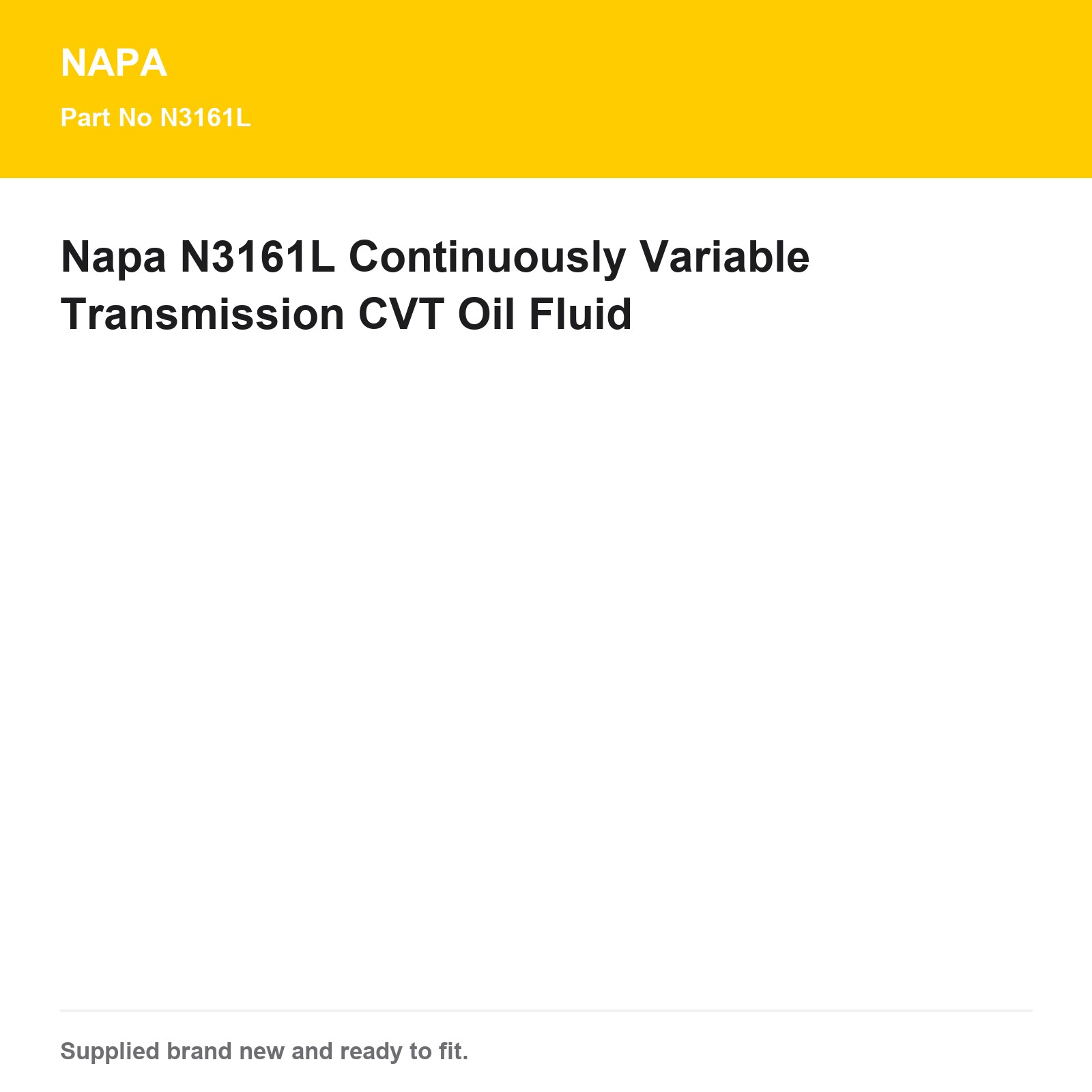 Napa N3161L CVT Transmission Fluid - Image 3