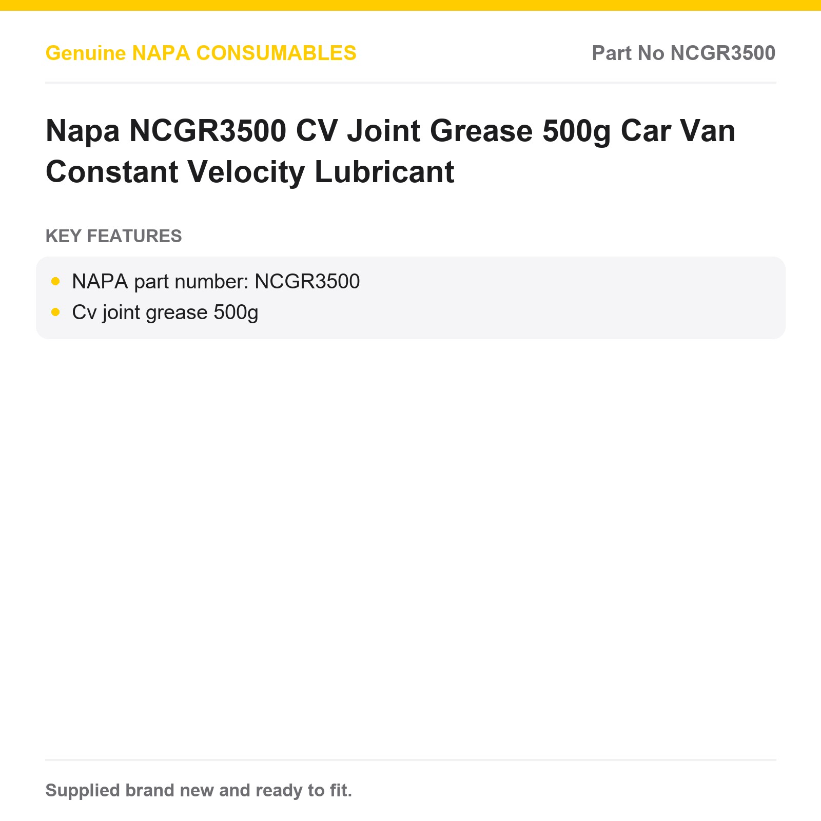Napa NCGR3500 CV Joint Grease 500g Car Van - Image 2