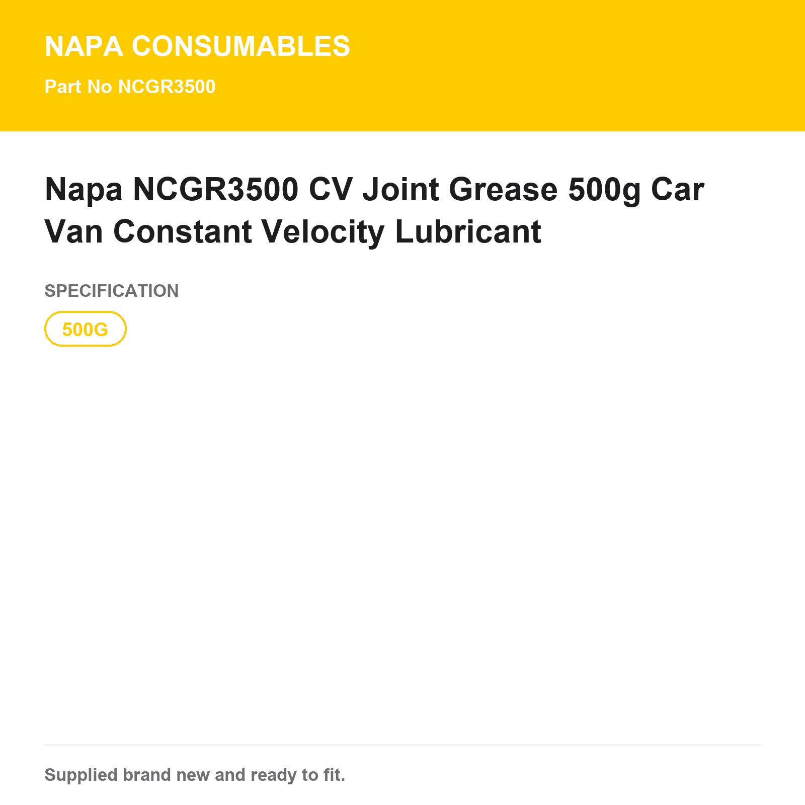 Napa NCGR3500 CV Joint Grease 500g Car Van - Image 3