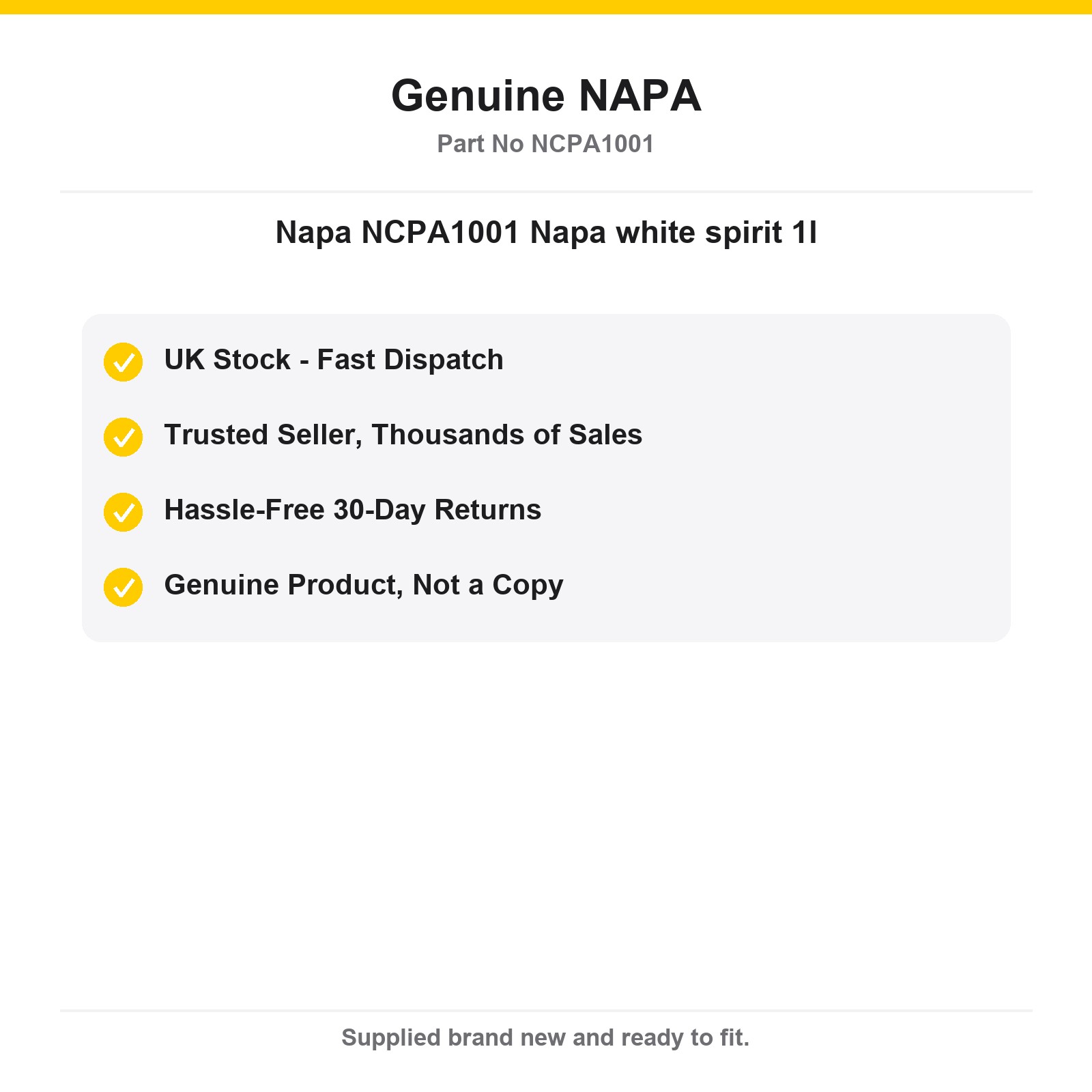 NAPA NCPA1001 White Spirit 1L Degreaser Genuine - Image 4