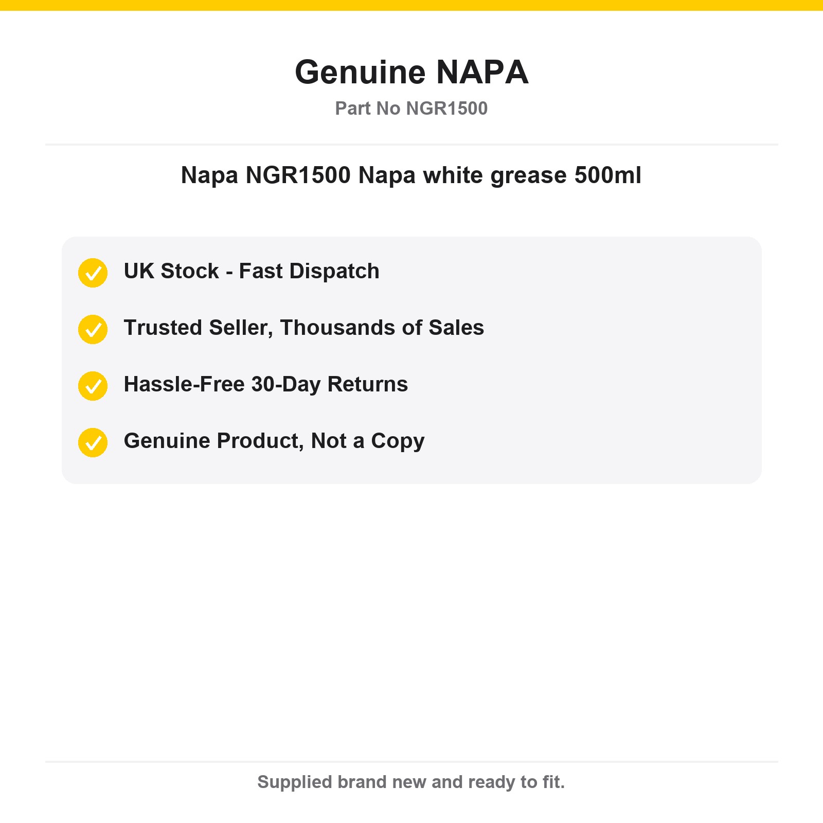 NAPA NGR1500 White Grease 500ml Lubricant - Image 4