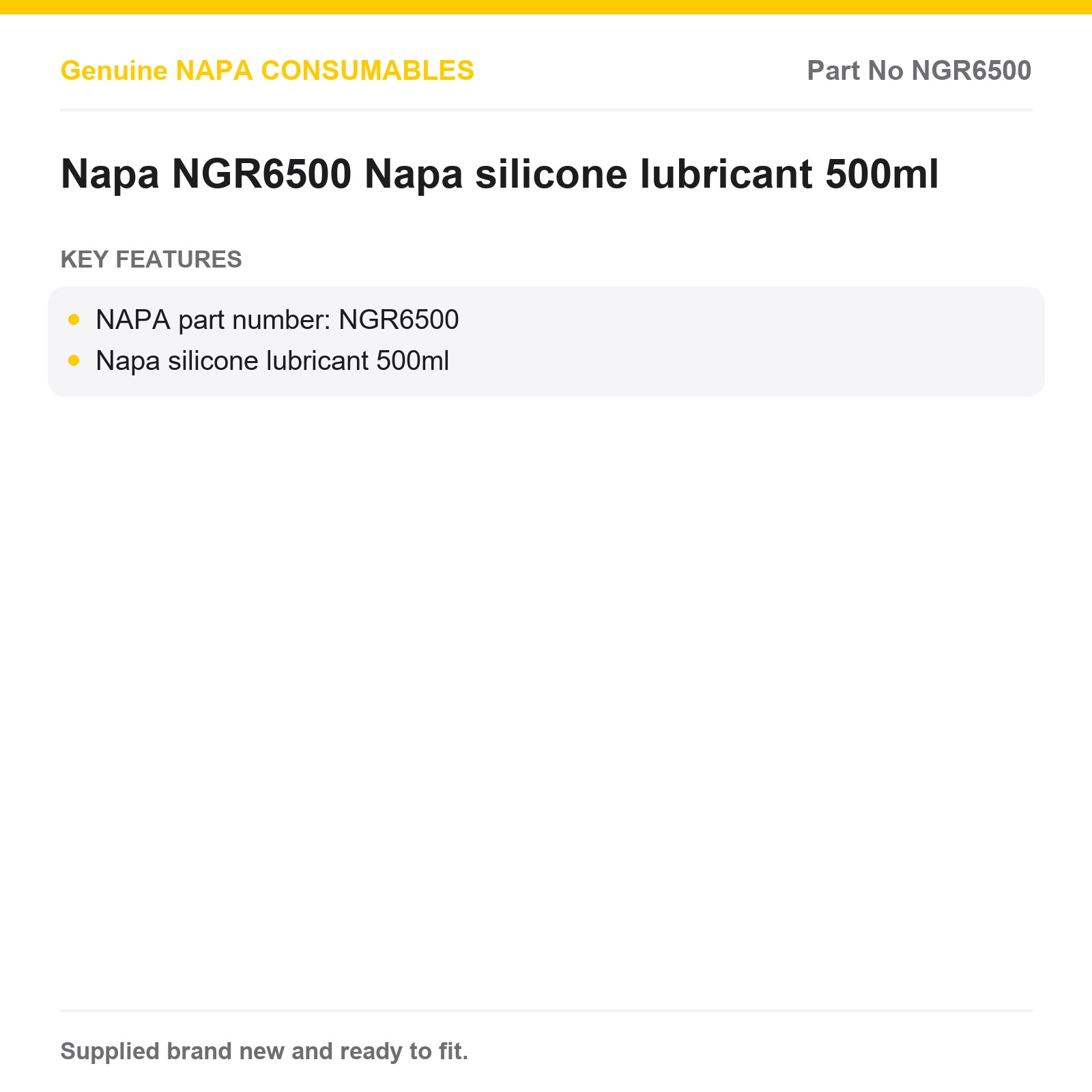 NAPA NGR6500 Silicone Lubricant 500ml - Image 2