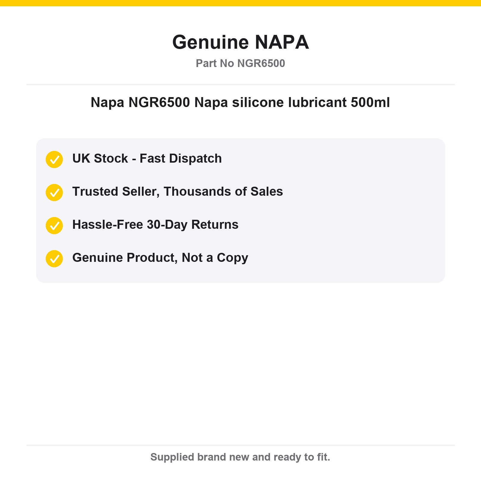 NAPA NGR6500 Silicone Lubricant 500ml - Image 4
