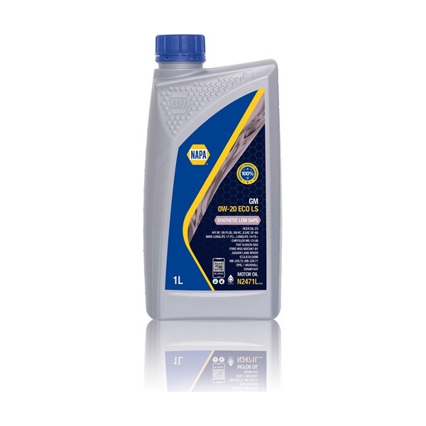 NAPA N2471L Genuine GM 0W-20 Eco LS Engine Oil 1L