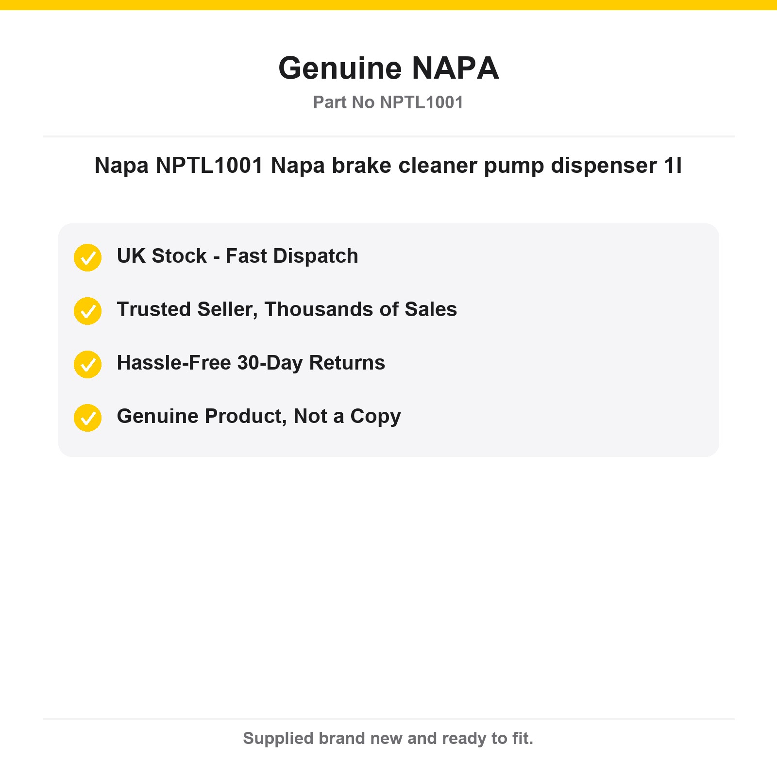 NAPA Brake Cleaner Pump Dispenser 1L NPTL1001 - Image 4