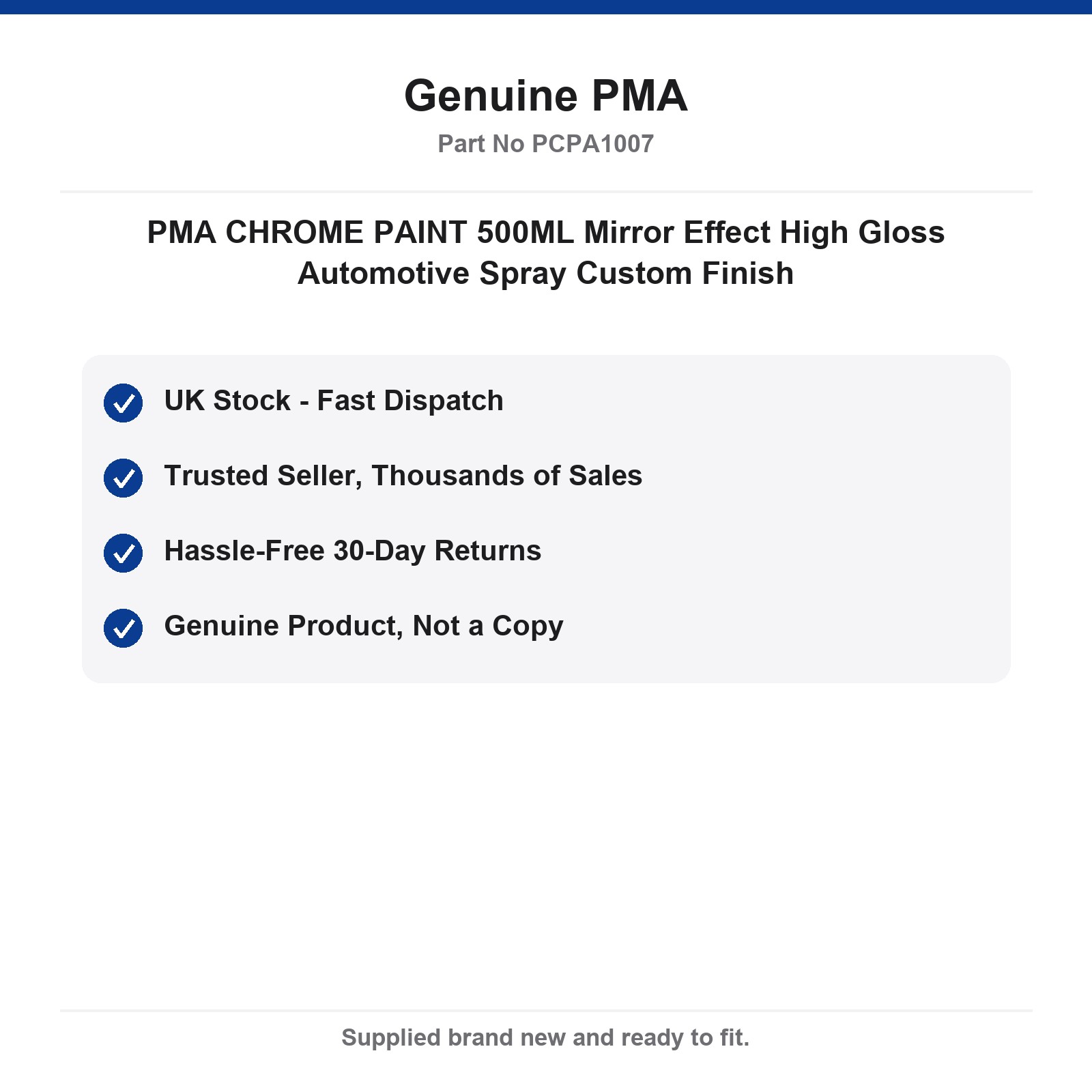 PMA CHROME PAINT 500ML Mirror Effect High Gloss Automotive Spray Custom Finish - Image 4